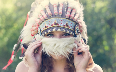 Native american headdress - Woman, american, Girls, Native, Headdress