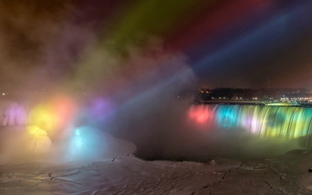 Niagara Falls at Night - canada, nightscape, waterfall, niagara