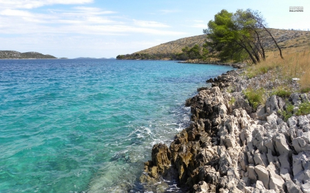 grebastica beach croatia - beach, rocks, croatia, grebastica