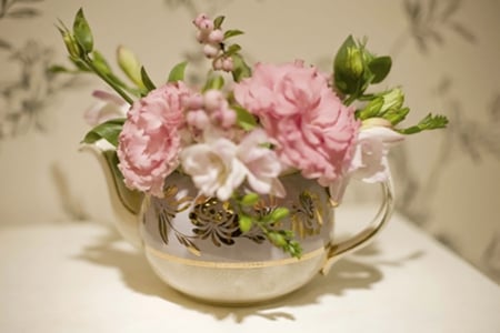 •✿• - flowers, teapot, still life, arrangements