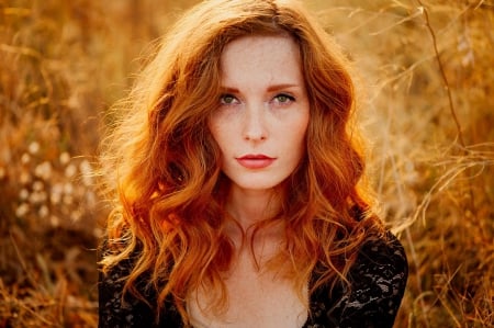 Beautiful Redhead - face, red, portrait, beauty, beautiful, girl, redhead, hair, woman, freckles