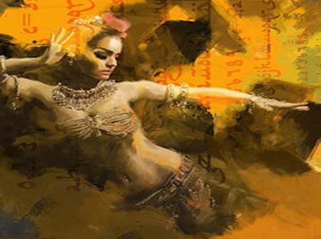 belly dance - woman, passion, dance, red, oriental, belly