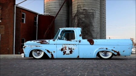 1963 Ford With Airbags - ford, pickup, slammed, truck