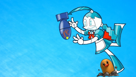 Jenny dropping Da Bomb - Jenny Wakeman, My Life as a Teenage Robot, Cartoons, Nickelodeon, Android, Diglett, Nintendo, Robot, bomb, Pokemon, cute, Wallpaper, Furry, TV Series