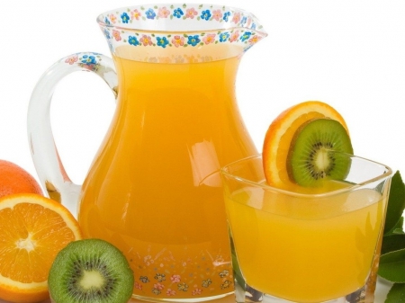 A Glass of Juice - fruits, juice, lemons, glass