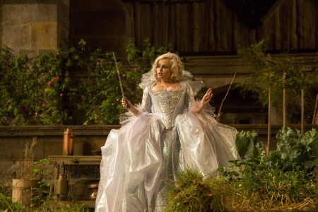 Helena Bonham Carter as Fairy Godmother - woman, actress, movie, fairy godmother, fantasy, white, cinderella, green, disney, helena bonham carter, dress