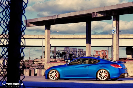 Hyundai-Genesis - Custom Wheels, Vossen, Hyundia, Blue