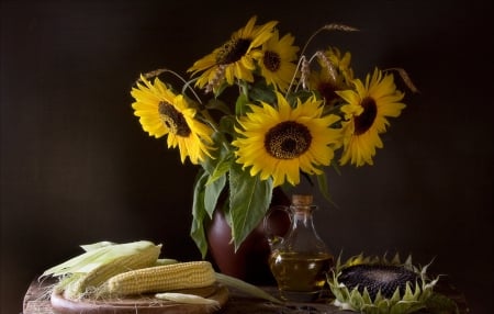 Still Life - flowers, sunflower, still life, beautiful