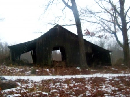 The Other Side of The Barn - farm, architecture, winter, rural