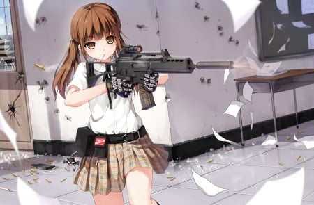 Girl With Gun - Cute, Girl with gun, Anime, Anime Girl