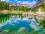 Rocks - forest and lake