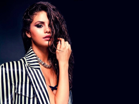 Selena Gomez - actress, gomez, black white, wallpaper, singer, model, selena gomez, selena, beautiful, 2015