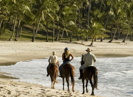 Cowgirl In Brazil - girls, beaches, women, style, fun, palm trees, models, female, fashion, cowgirls, boots, hats, western, horses, blondes