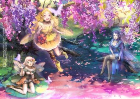 In the Spring - fairy, spring, anime, art