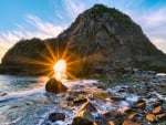 Sunset at Senganmon Beach, Japan