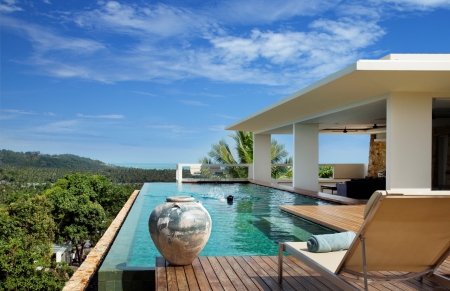 Villa - relax, mood, swimming pool, palm trees, Villa, rest