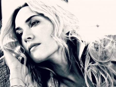 Kate Winslet - white, woman, face, girl, kate winslet, black