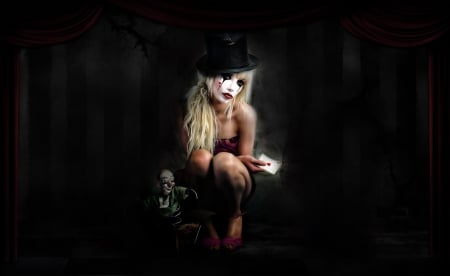 . - sadness, mood, clown, sad, artwork, girl, darkness, dark