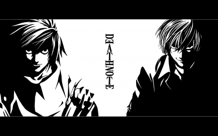 L And Light - anime, death note, duel, manga