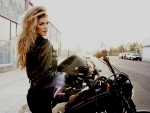 Marisa Miller and motorcycle