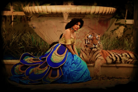 Princess Jasmine - woman, princess, jasmine, girl, photography, fantasy, art, alladin, beautiful, photoshop, disney, digital, tiger