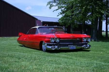 Lowriding Cadillac - red, lowered, cadillac, slammed