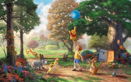 winnie the pooh - house, bear, winnie, pooh, tree