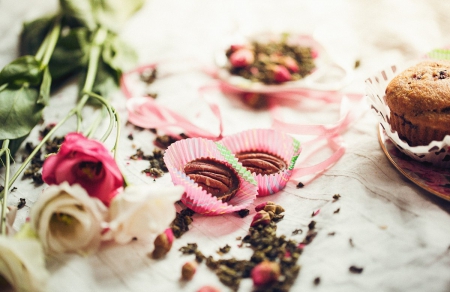 Still life - sweets, photograpghy, cookies, flowers, abstract