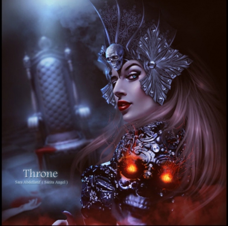 Throne - throne, lady, fantasy, art