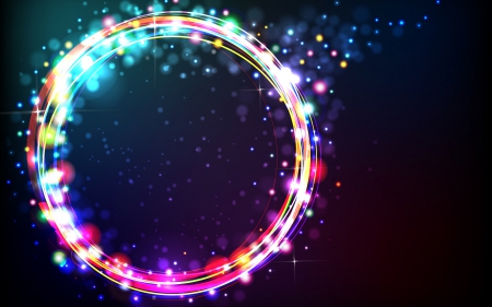 Glowing Ring Edge - abstract, multicolor, glowing, graphics, rings, colorful, circles