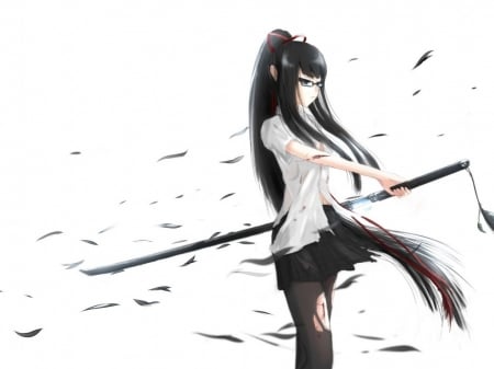 Katana Girl - sword, girl, katan, cut