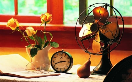 Still Life - rose, fan, still life, beautiful