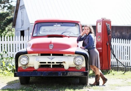 Country Ford - ford, pickup, cowgirl, truck