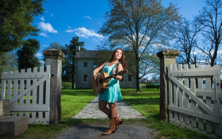 Country Girl - house, dress, cowgirl, boots