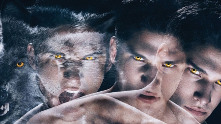 Teen Wolf (2011– ) - werewolf, yellow eyes, actor, tv series, Tyler Posey, man, fantasy, Teen Wolf, Scott McCall, transformation