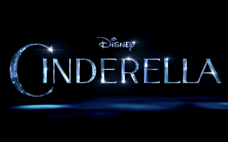 Cinderella (2015) - Cinderella, black, poster, blue, word, movie, disney, card