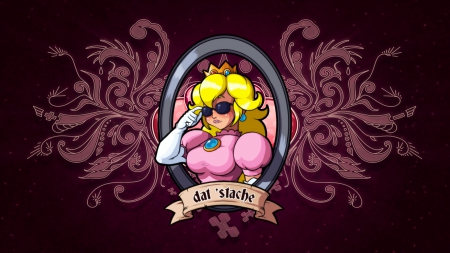 Dat 'Stache - cute, video games, super mario bros, princess peach, princess, nintendo