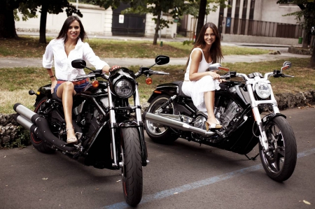 Biker Chicks - harley, chopper, motorcycle, bike