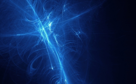 Blue Fractal - abstract, lines, graphics, blue, fractal