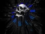 Abstract Skull Blue