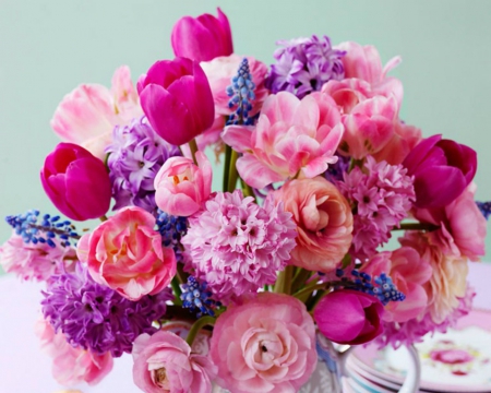 Beautiful Flowers - bouquet, flowers, petals, pink