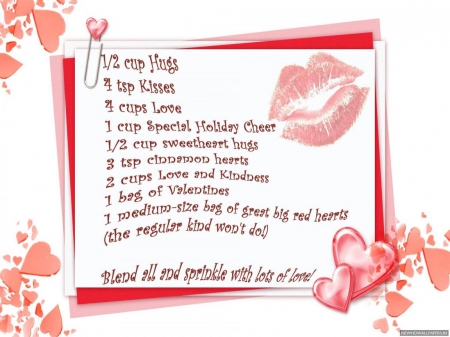 Love Recipe - for you, kiss, recipe, love