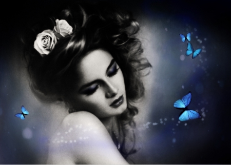 Blue..... - blue, butterflies, butterfly, dreaming, dream