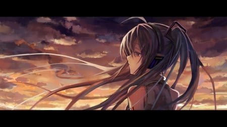 A New Day Will Come - hatsune miku, sky, vocaloid, clouds, anime