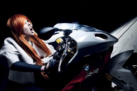 BMW s1000 rr and supermodel - hot, teen, girl, cute, sexy