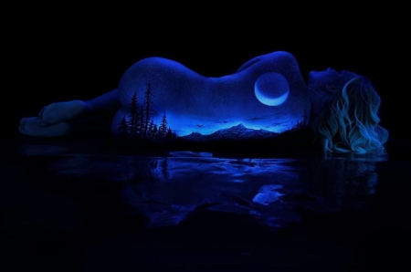 'Blacklight' body art.....