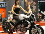 model and motorcycle