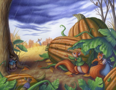 TAKING SHELTER - STORY, SHELTER, GARDEN, MICE, BOOK, VEGTABLE, MELON