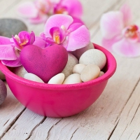 Bowl of Orchids and Heart