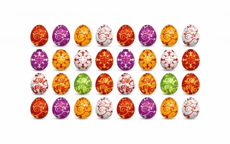 Happy Easter! - red, purple, egg, blue, easter, white, rainbow, orange, colorful, green